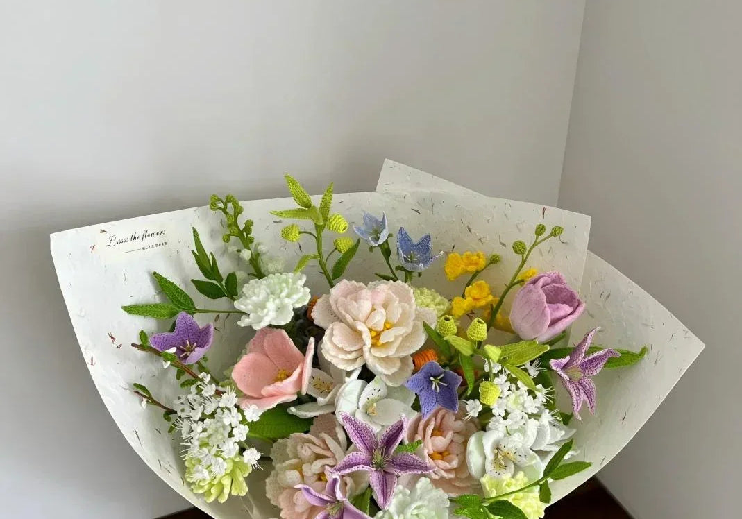 handmade crochet flower bouquet birthday gift