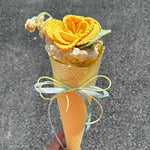 Handmade Meet-Up Bouquet | French Rose & Osteospermum Yarn Flower