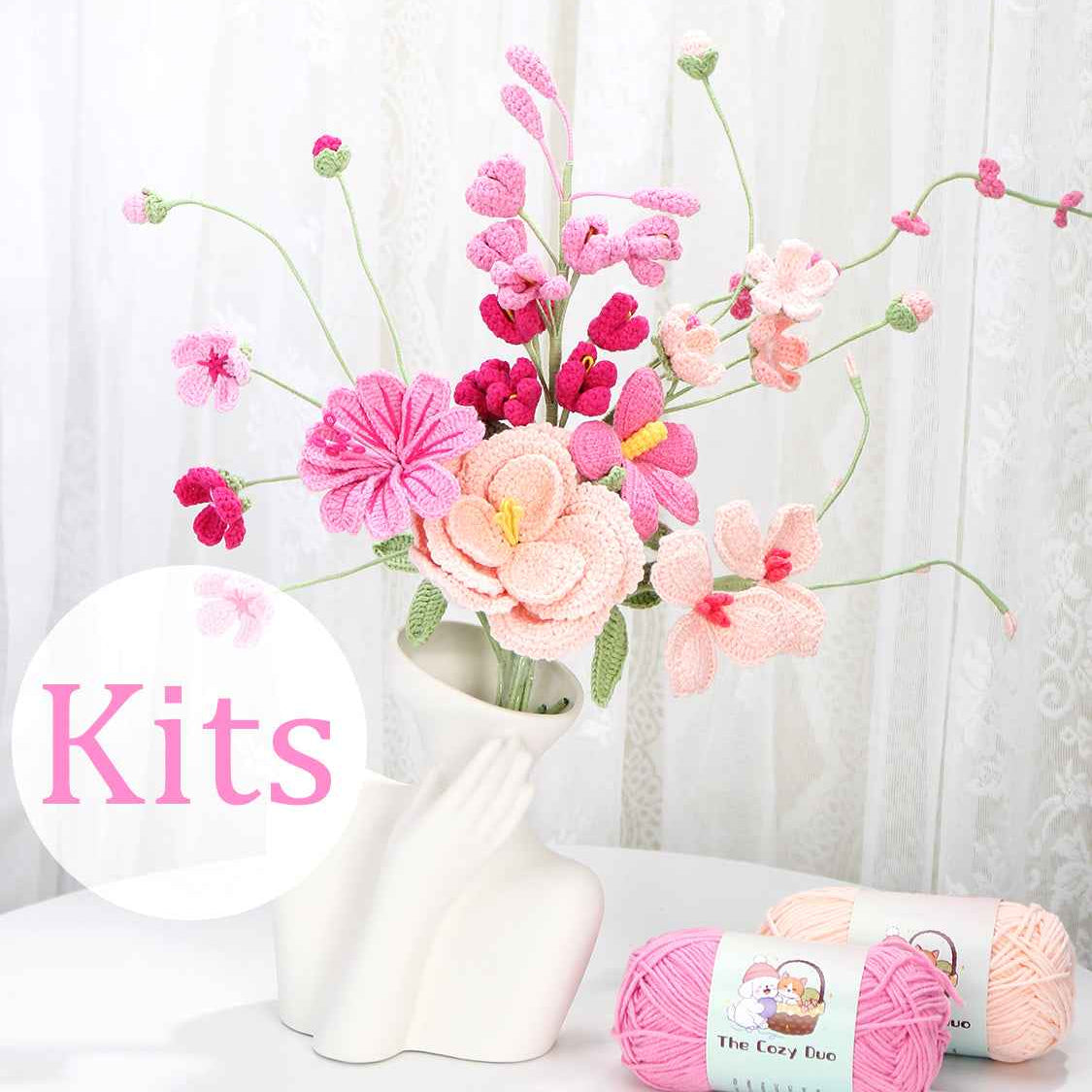 DIY Crochet Flower Bouquet Kit – French Rose & Lavender