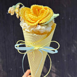 Handmade Meet-Up Bouquet | French Rose & Osteospermum Yarn Flower