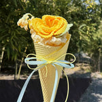 Handmade Meet-Up Bouquet | French Rose & Osteospermum Yarn Flower