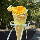 Handmade Meet-Up Bouquet | French Rose & Osteospermum Yarn Flower