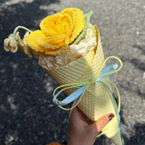Handmade Meet-Up Bouquet | French Rose & Osteospermum Yarn Flower