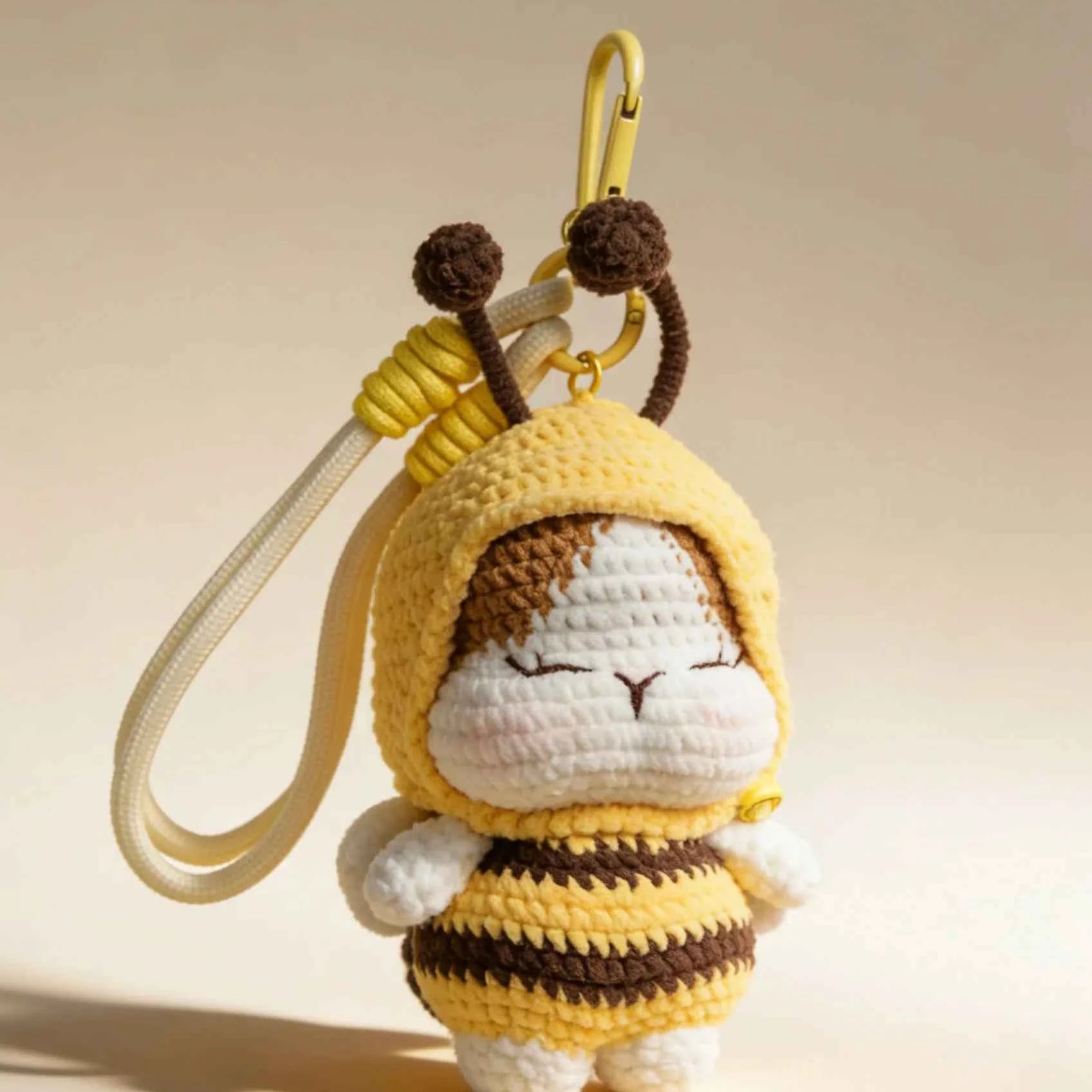 Amigurumi Crochet Kit - Cute Honeybee Doll Keychain