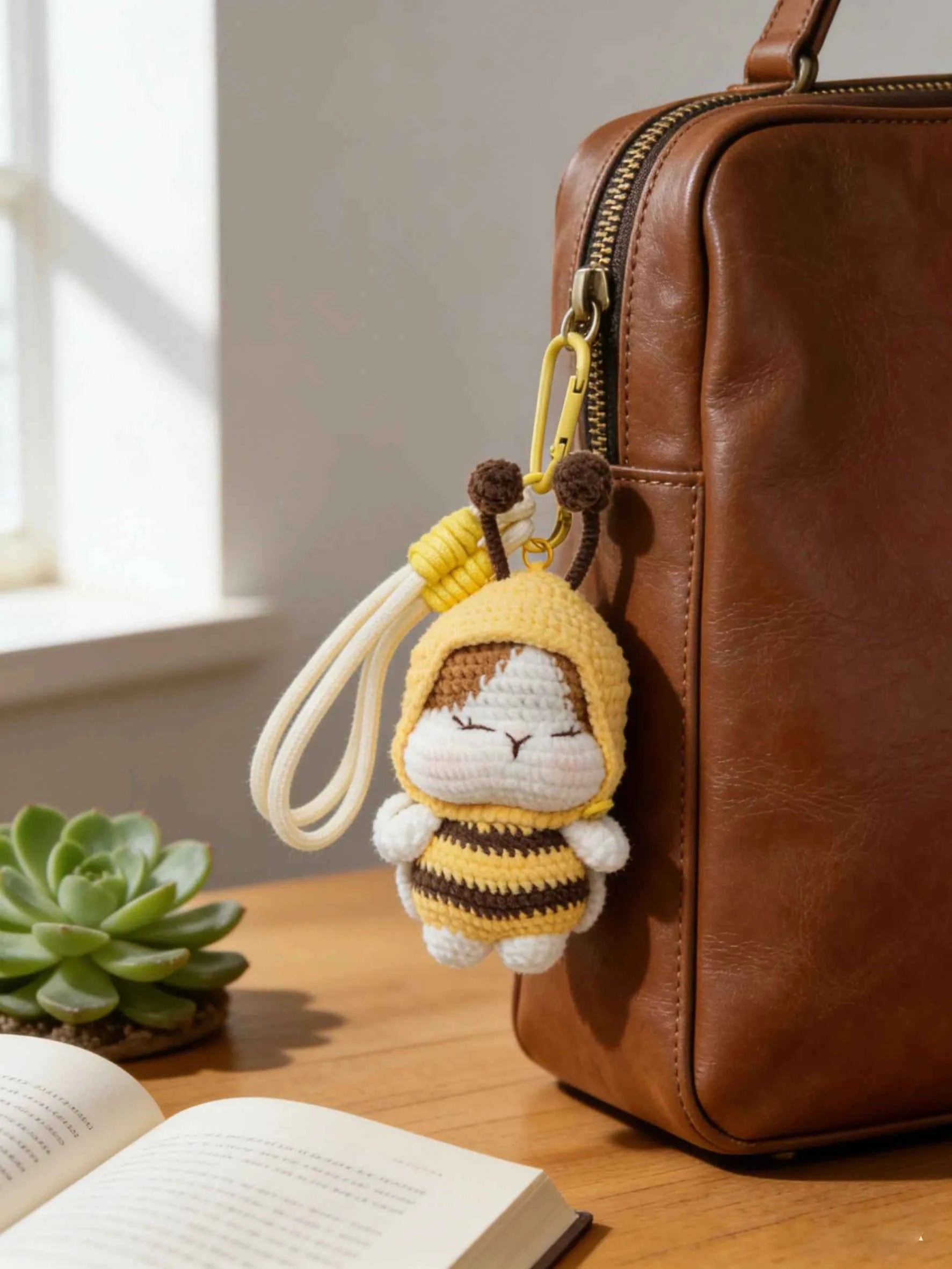 Amigurumi Crochet Kit - Cute Honeybee Doll Keychain