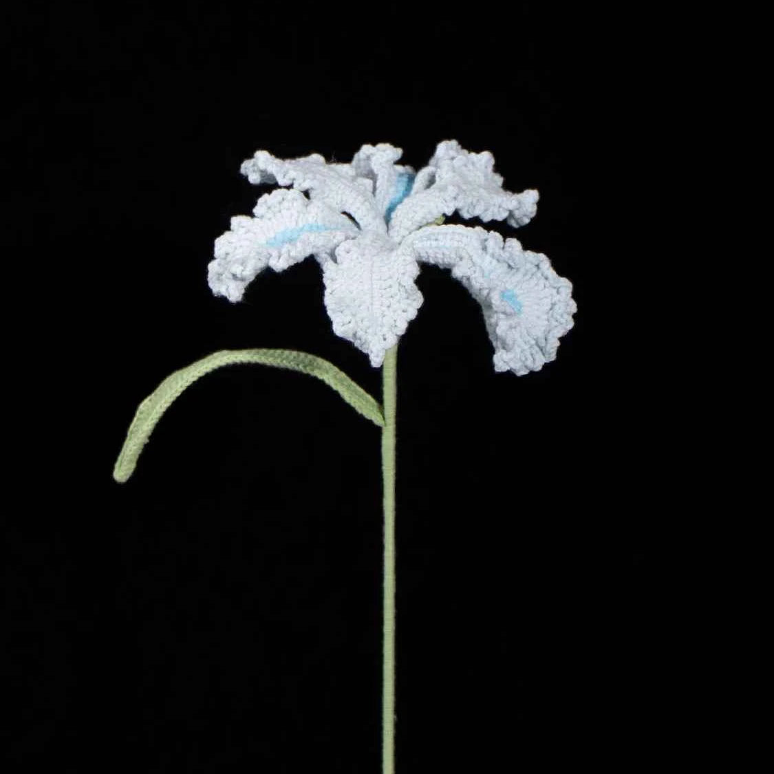 Handmade Knit Iris Flower - Symbol of Hope & Wisdom, Perfect Gift