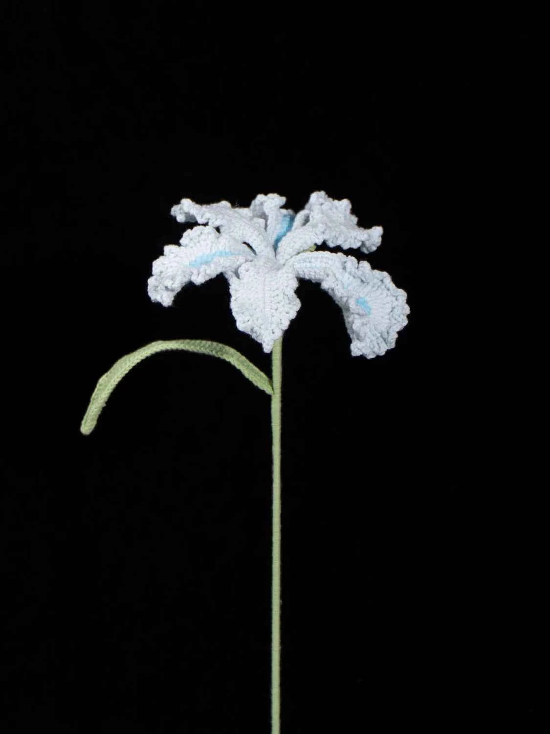 Handmade Knit Iris Flower - Symbol of Hope & Wisdom, Perfect Gift