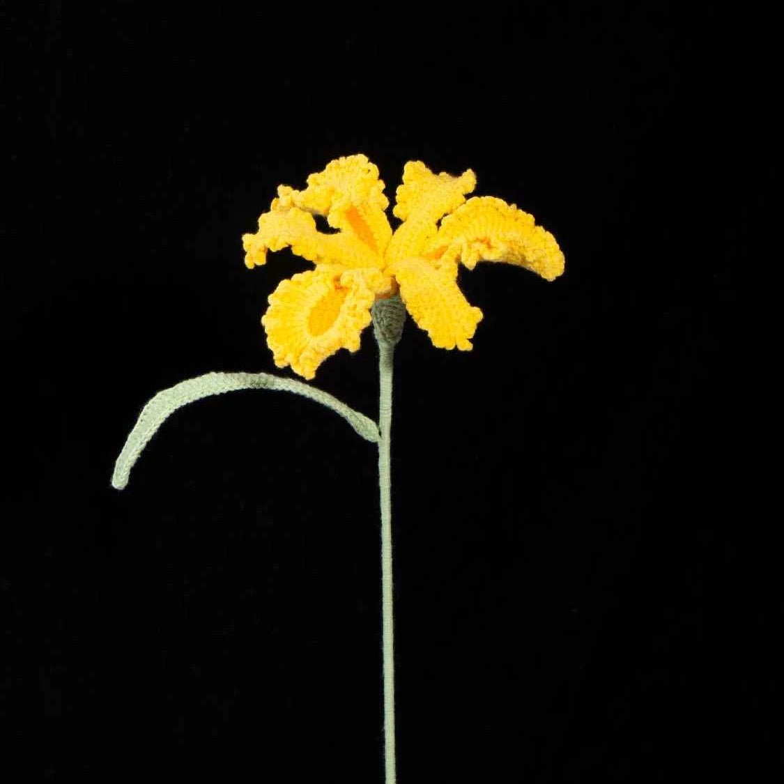 Handmade Knit Iris Flower - Symbol of Hope & Wisdom, Perfect Gift
