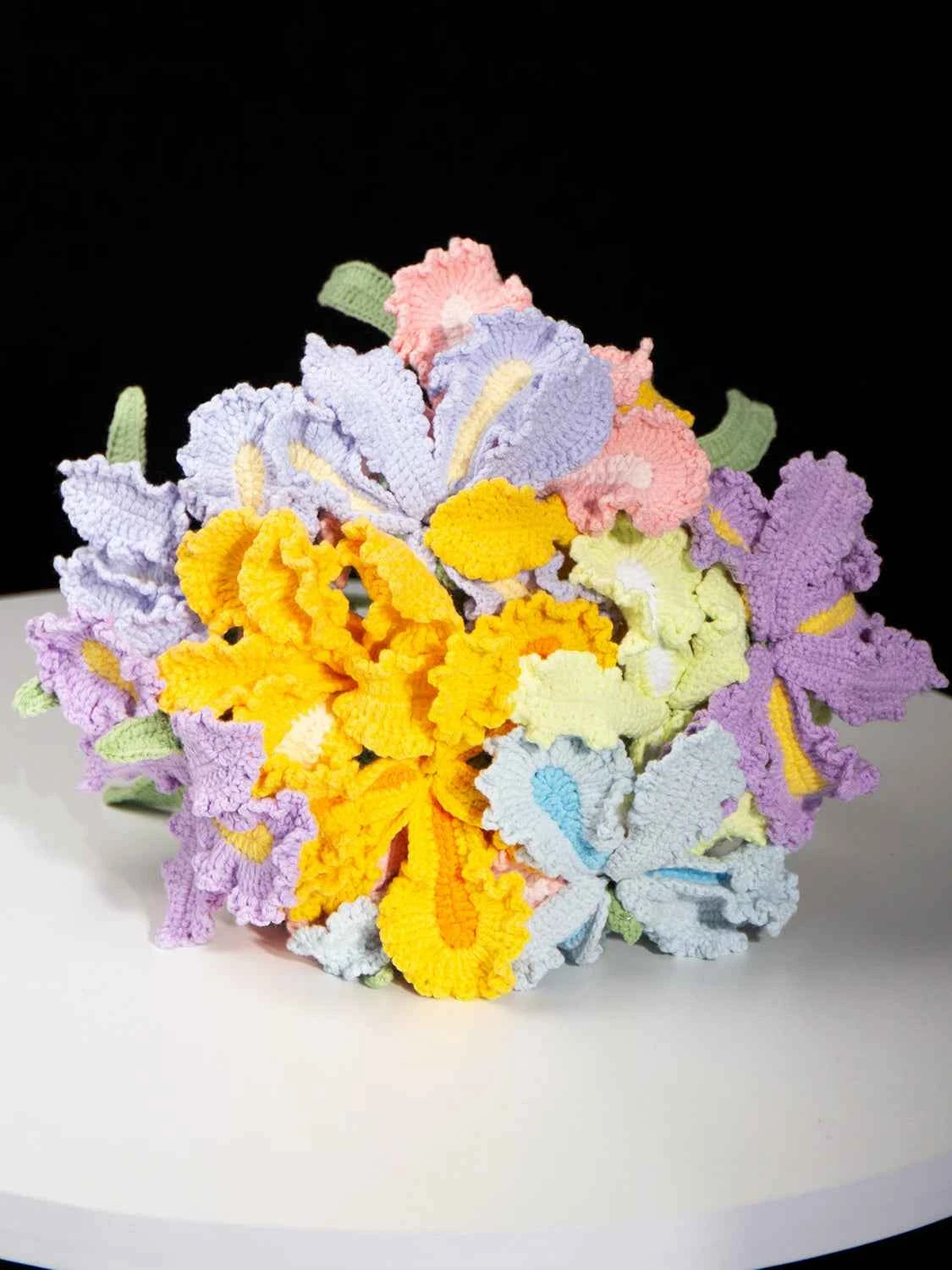 Handmade Knit Iris Flower - Symbol of Hope & Wisdom, Perfect Gift