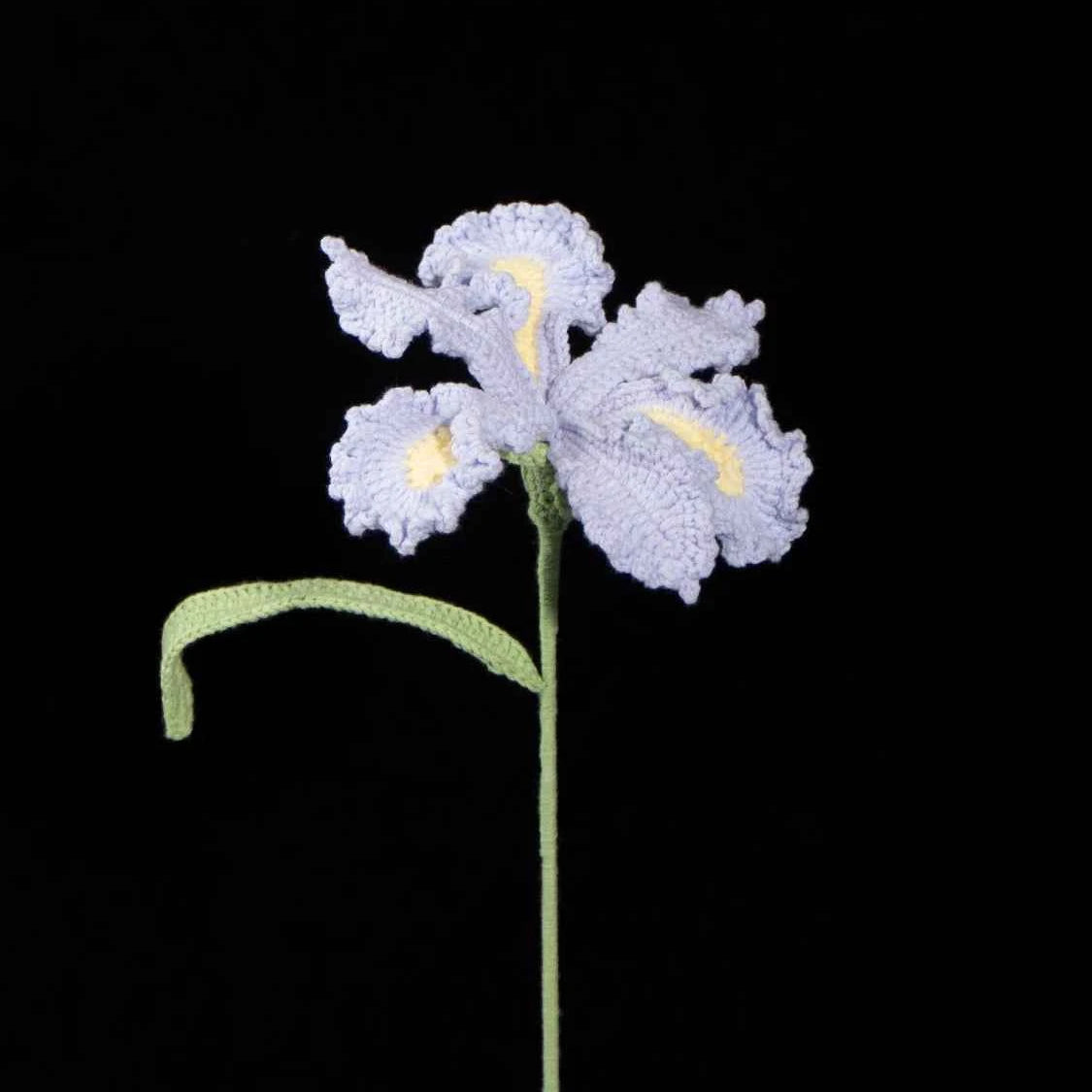Handmade Knit Iris Flower - Symbol of Hope & Wisdom, Perfect Gift