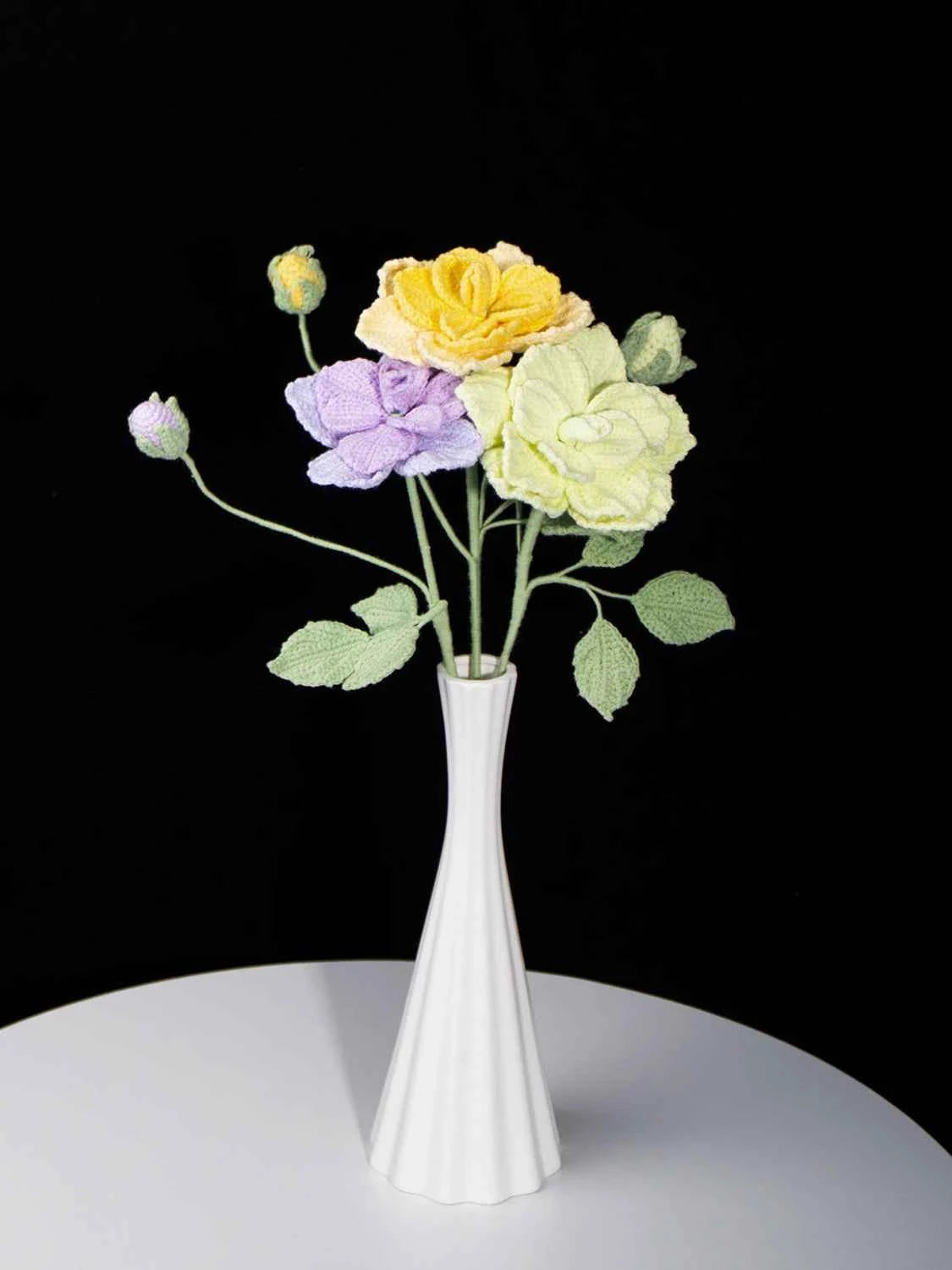 Luxury Crochet Rose & Peony Mix Bouquet - Reusable Floral Home Decor