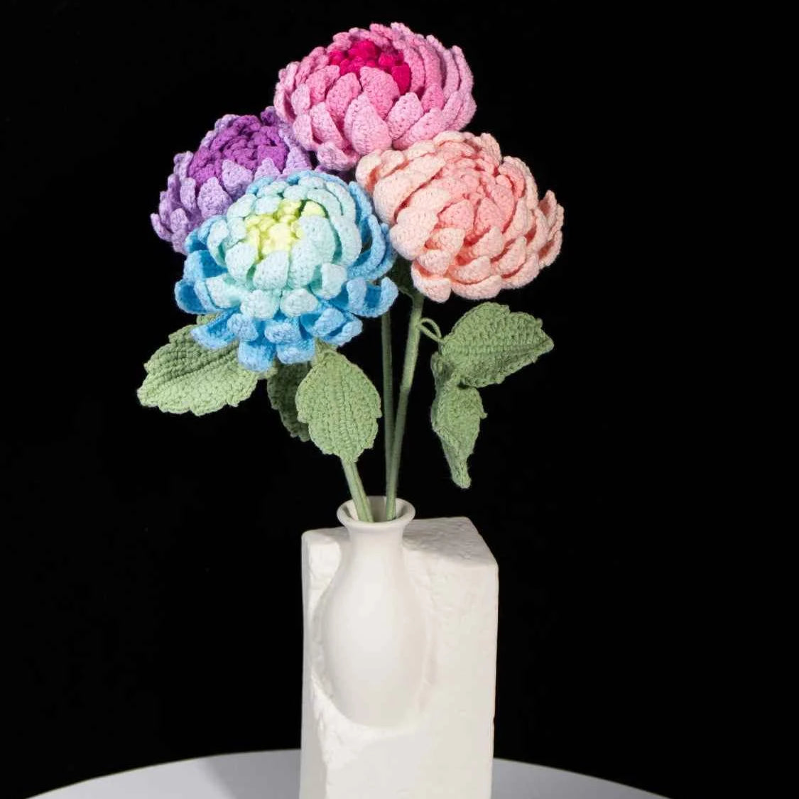 Artisanal Crochet Dahlia Single Stem