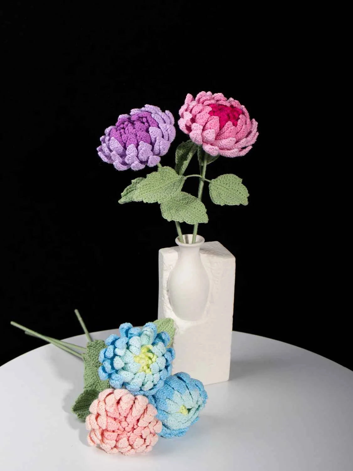 Artisanal Crochet Dahlia Single Stem