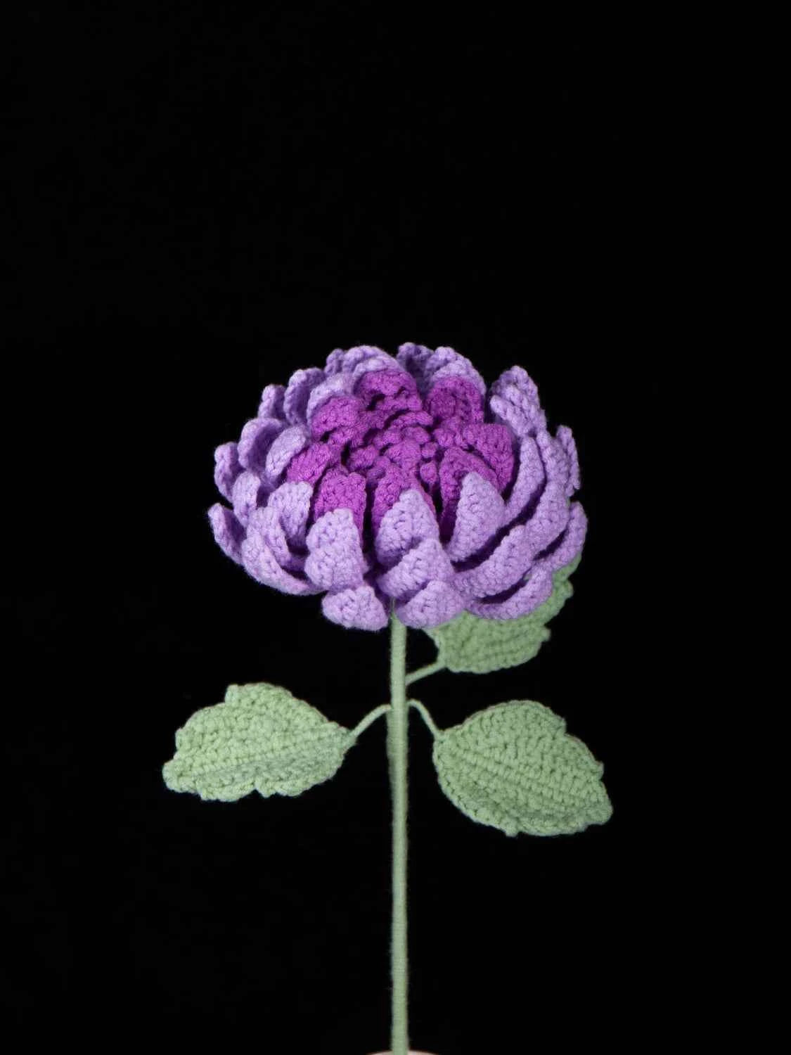 Artisanal Crochet Dahlia Single Stem