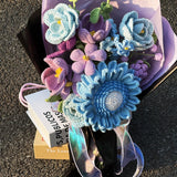 Blue Sunflower Crochet Bouquet (13pieces)