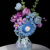 Blue Sunflower Crochet Bouquet (13pieces)