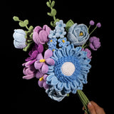 Blue Sunflower Crochet Bouquet (13pieces)