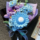 Blue Sunflower Crochet Bouquet (13pieces)