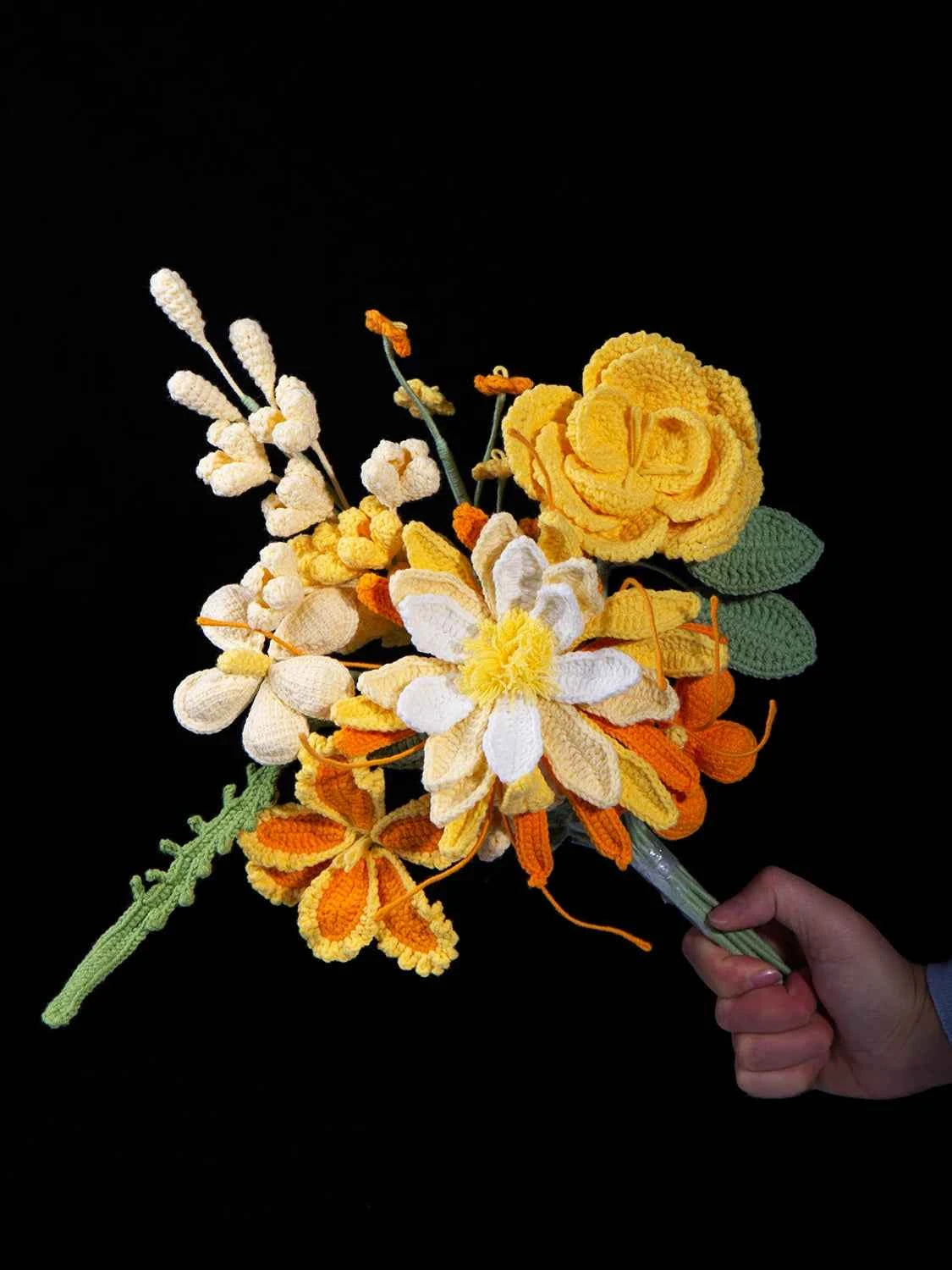Handmade Crochet Flower Bouquet | Forever Yellow & Orange Gift for Her