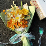 Handmade Crochet Flower Bouquet | Forever Yellow & Orange Gift for Her