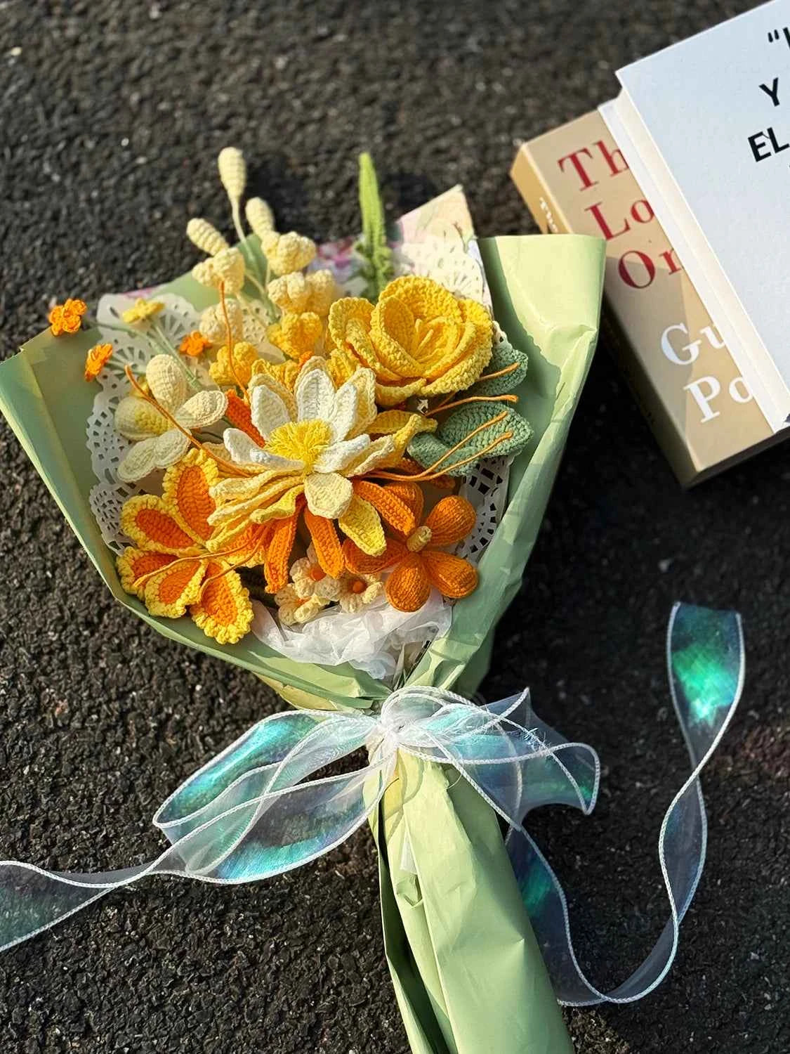 Handmade Crochet Flower Bouquet | Forever Yellow & Orange Gift for Her