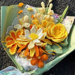 Handmade Crochet Flower Bouquet | Forever Yellow & Orange Gift for Her