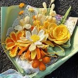 Handmade Crochet Flower Bouquet | Forever Yellow & Orange Gift for Her