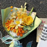 Handmade Crochet Flower Bouquet | Forever Yellow & Orange Gift for Her