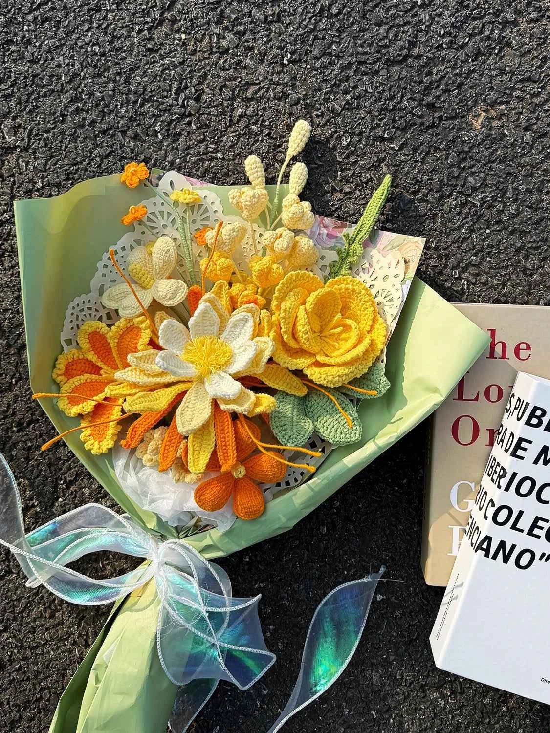 Handmade Crochet Flower Bouquet | Forever Yellow & Orange Gift for Her
