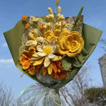 Handmade Crochet Flower Bouquet | Forever Yellow & Orange Gift for Her