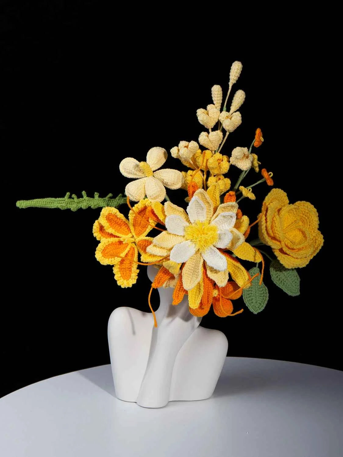 Handmade Crochet Flower Bouquet | Forever Yellow & Orange Gift for Her