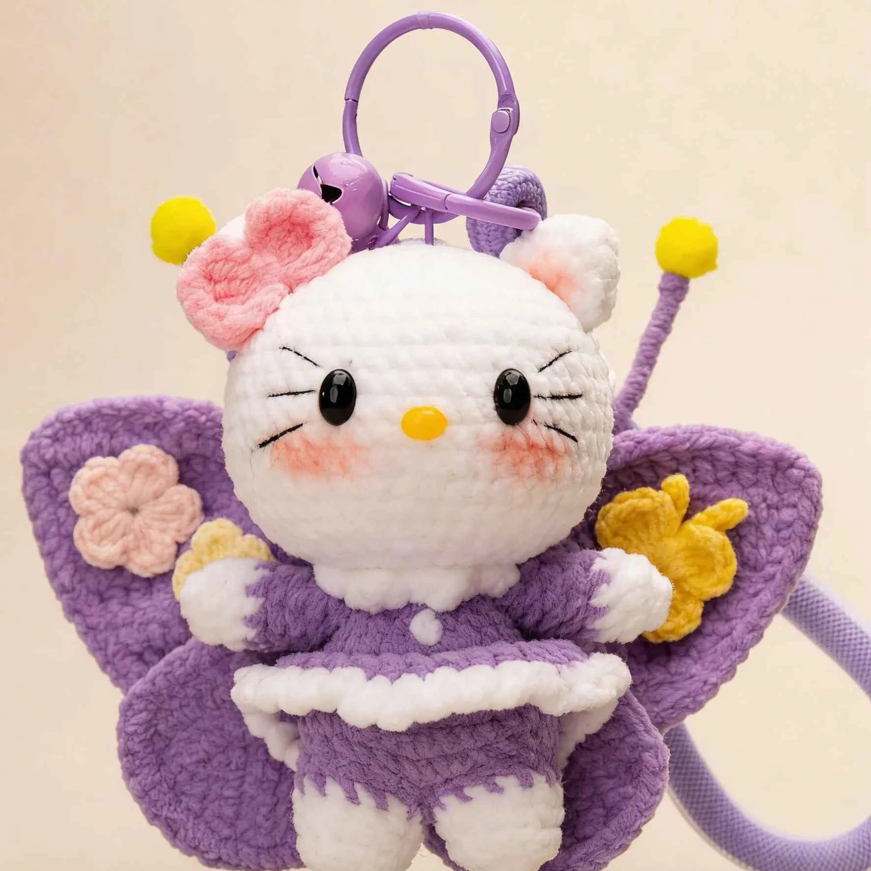 Butterfly Kitty Elf DIY Crochet Kit – Craft Your Floating Bag/Keychain Companion