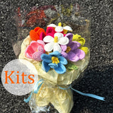 Colorful Crochet Flower Bouquet Kit | Everlasting Tulip & Plumeria Crochet Kit