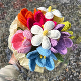 Colorful Handmade Crochet Tulip Flower Bouquet – A Cute Gift That Never Fades