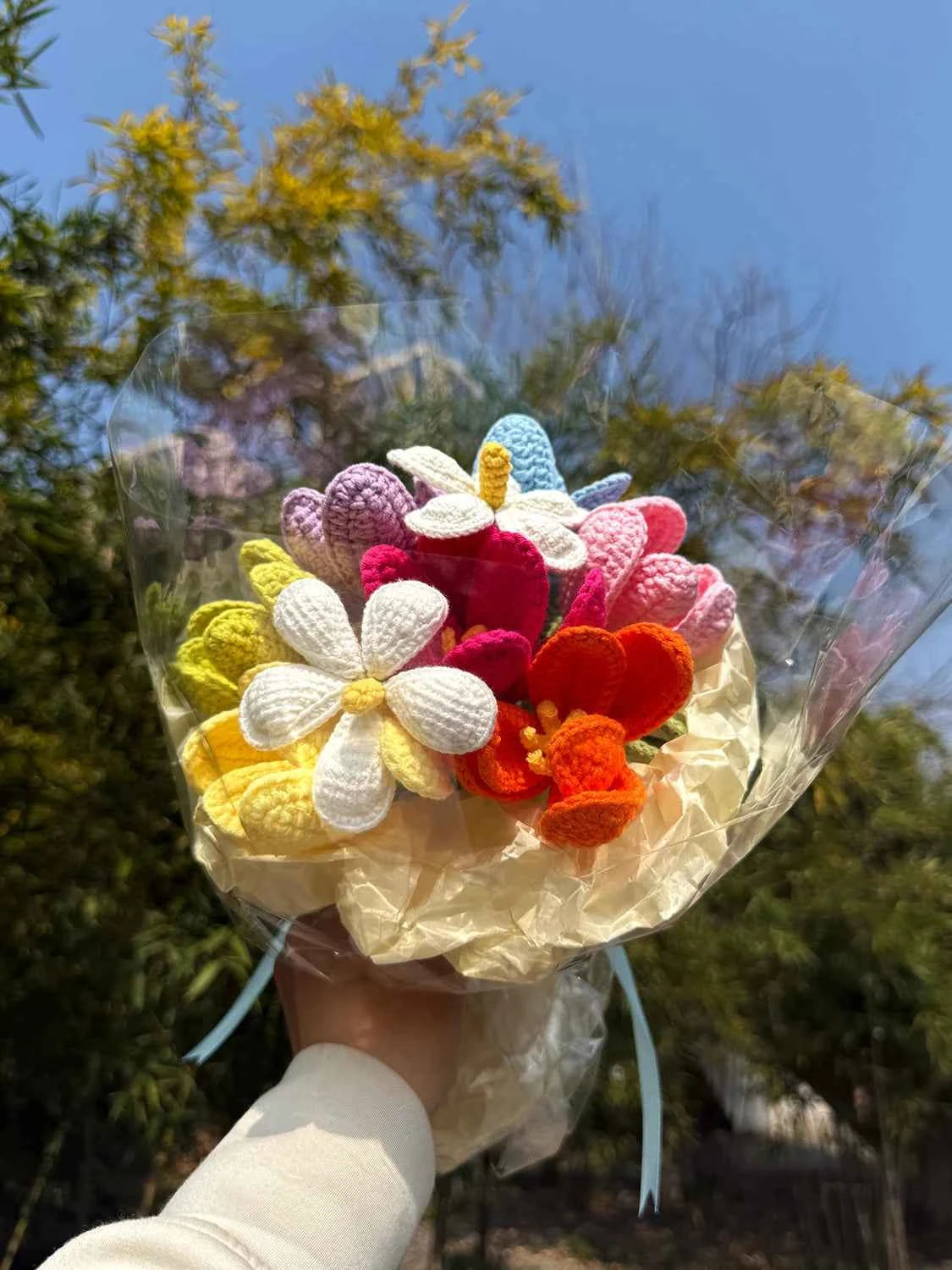 Colorful Handmade Crochet Tulip Flower Bouquet – A Cute Gift That Never Fades