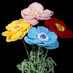 Hand Crochet Anemone Bouquet - Colorful Knitted Flower Arrangement