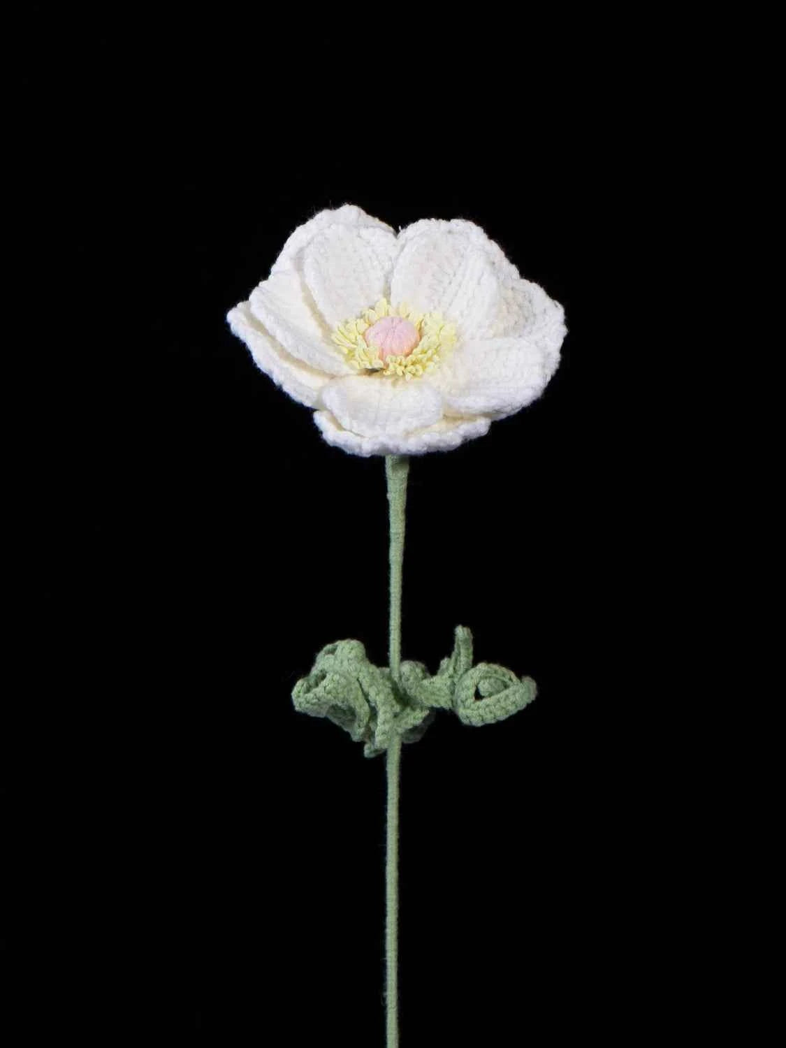 Hand Crochet Anemone Bouquet - Colorful Knitted Flower Arrangement