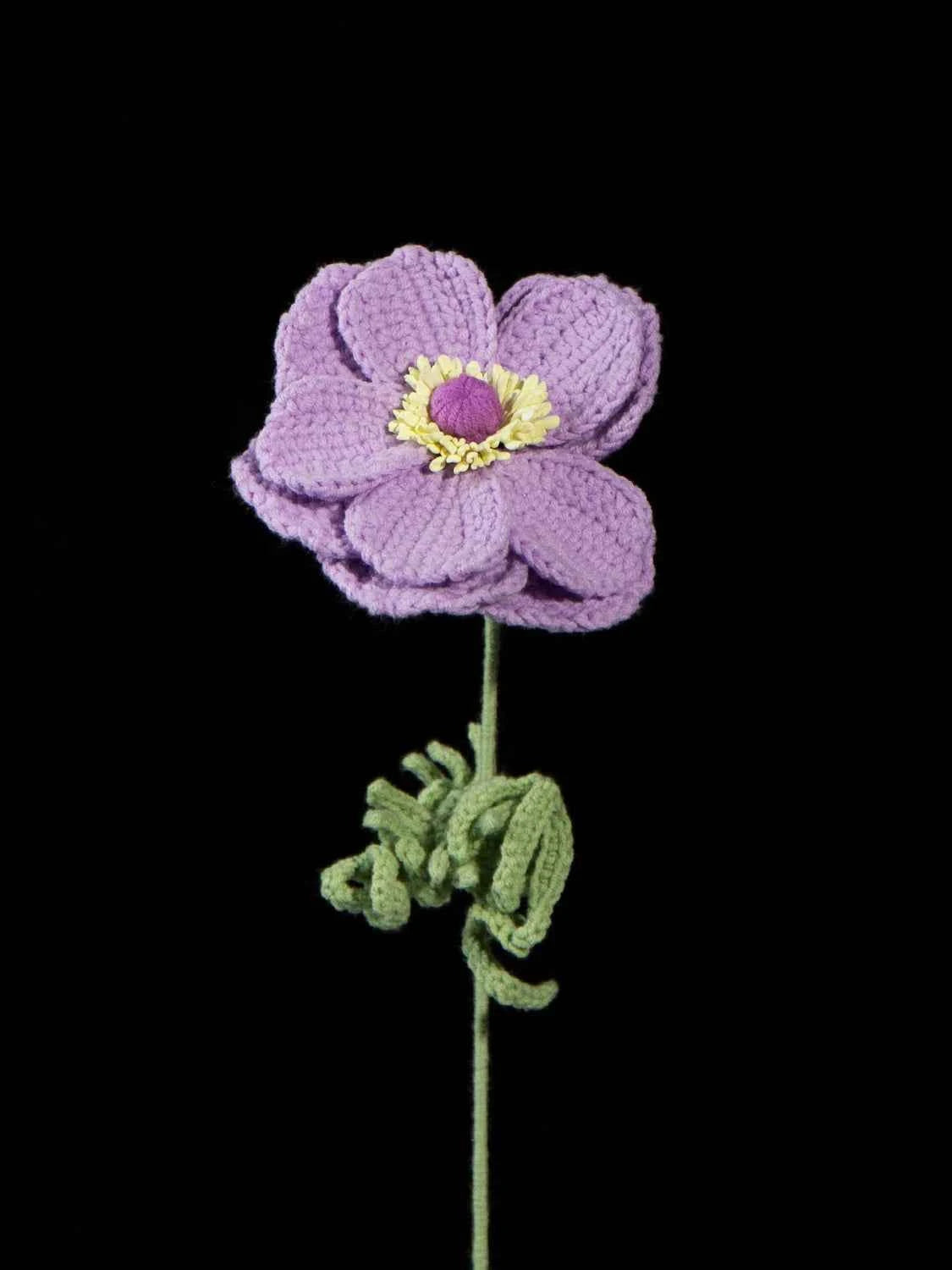 Hand Crochet Anemone Bouquet - Colorful Knitted Flower Arrangement