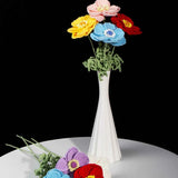 Hand Crochet Anemone Bouquet - Colorful Knitted Flower Arrangement