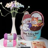 Crochet Blue Lace Flower Kit Single Stem | DIY Craft Kit