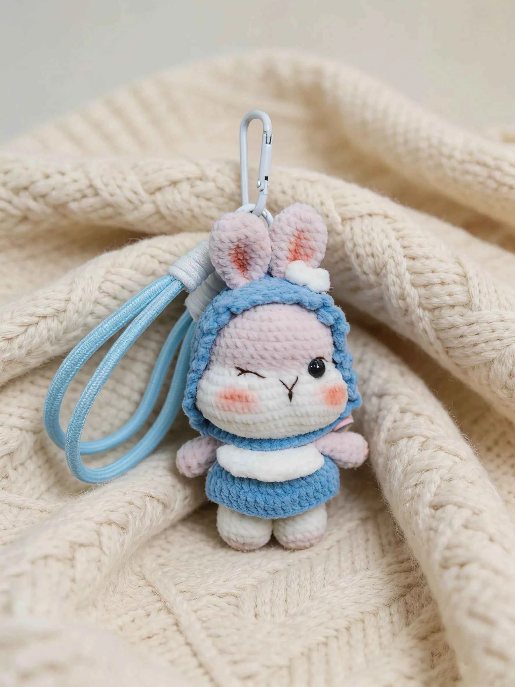 Crochet Bunny Keychain & Bag Charm Craft Set