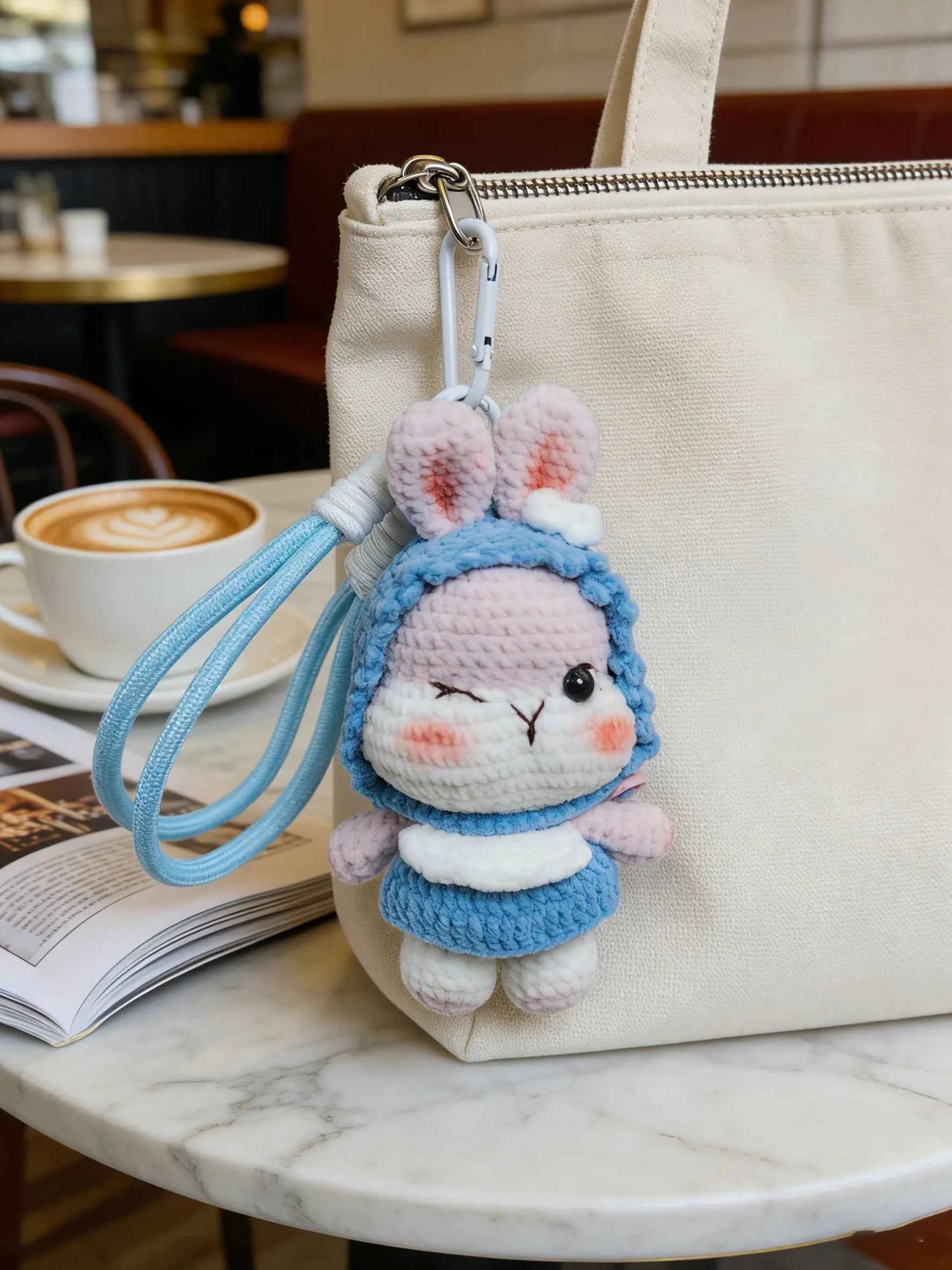 Crochet Bunny Keychain & Bag Charm Craft Set