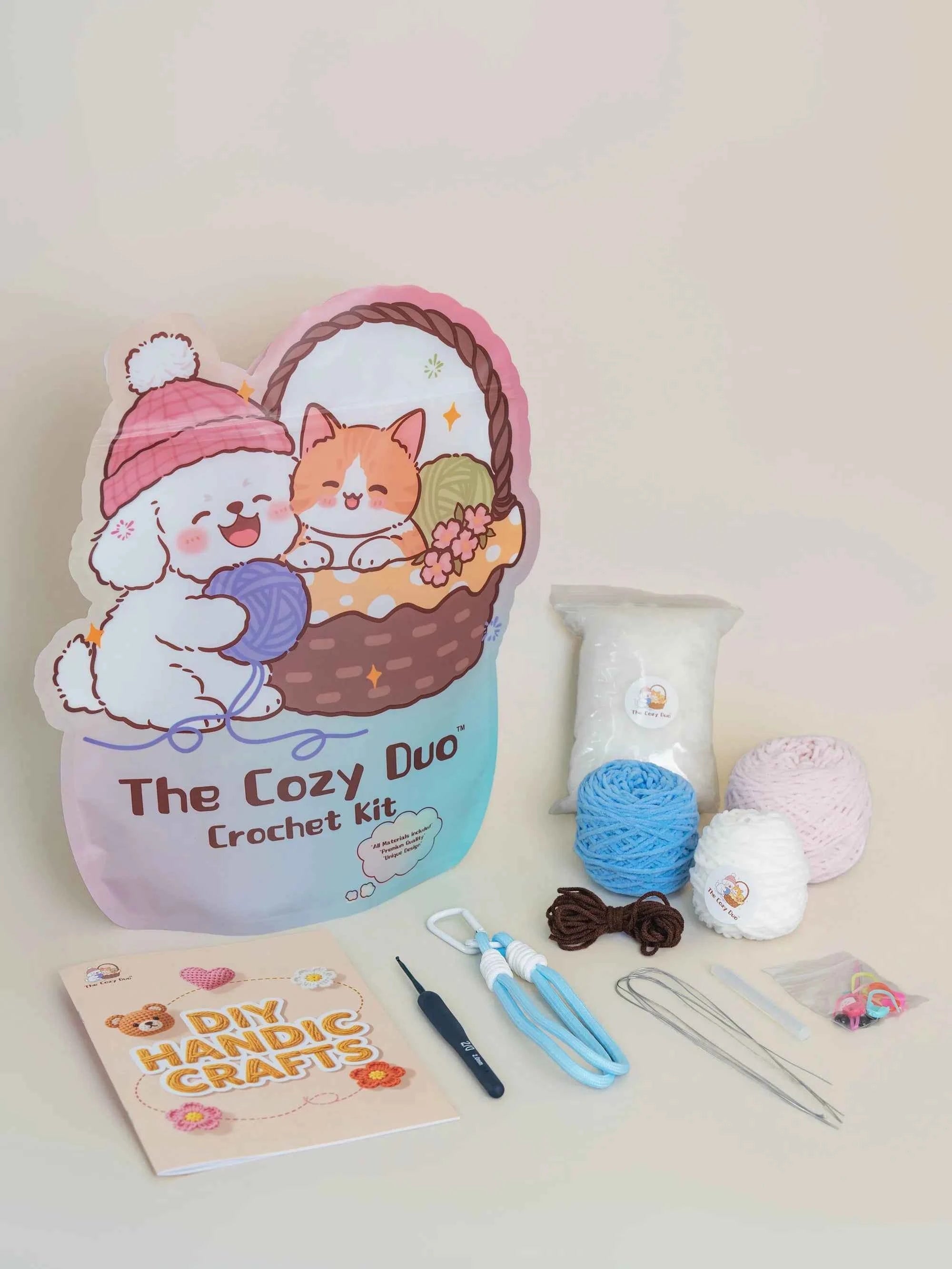 Crochet Bunny Keychain & Bag Charm Craft Set