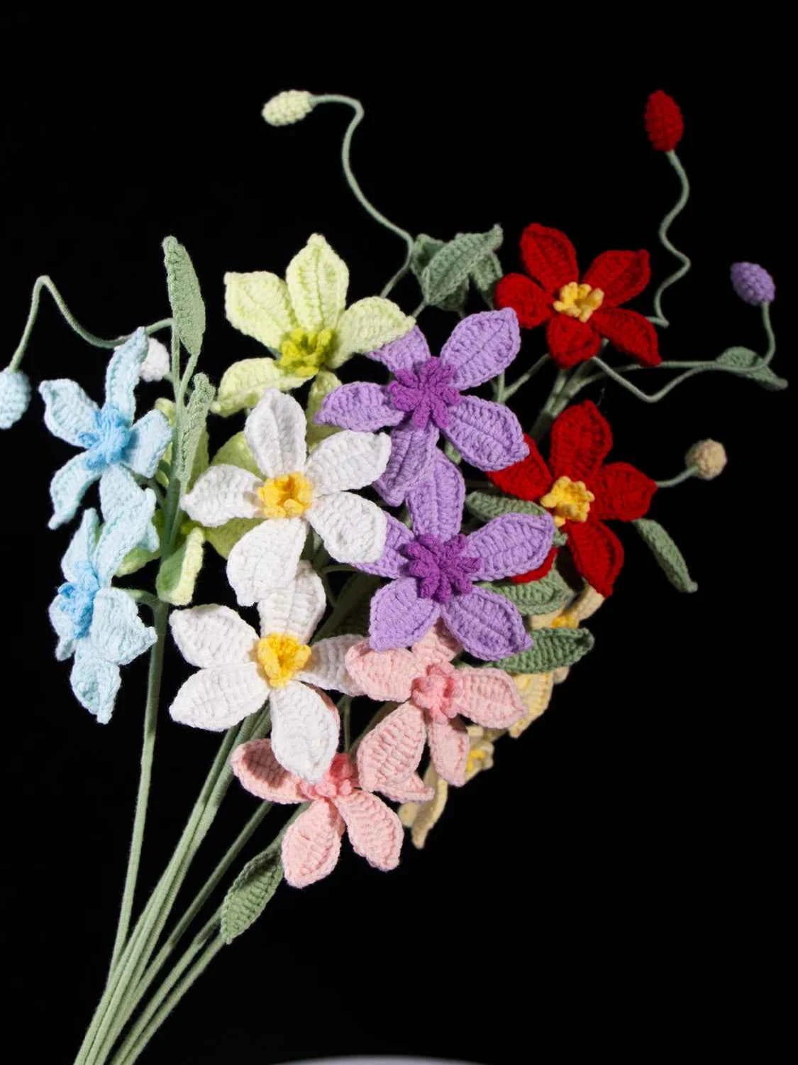 Handmade Crochet Clematis Flower Bouquet