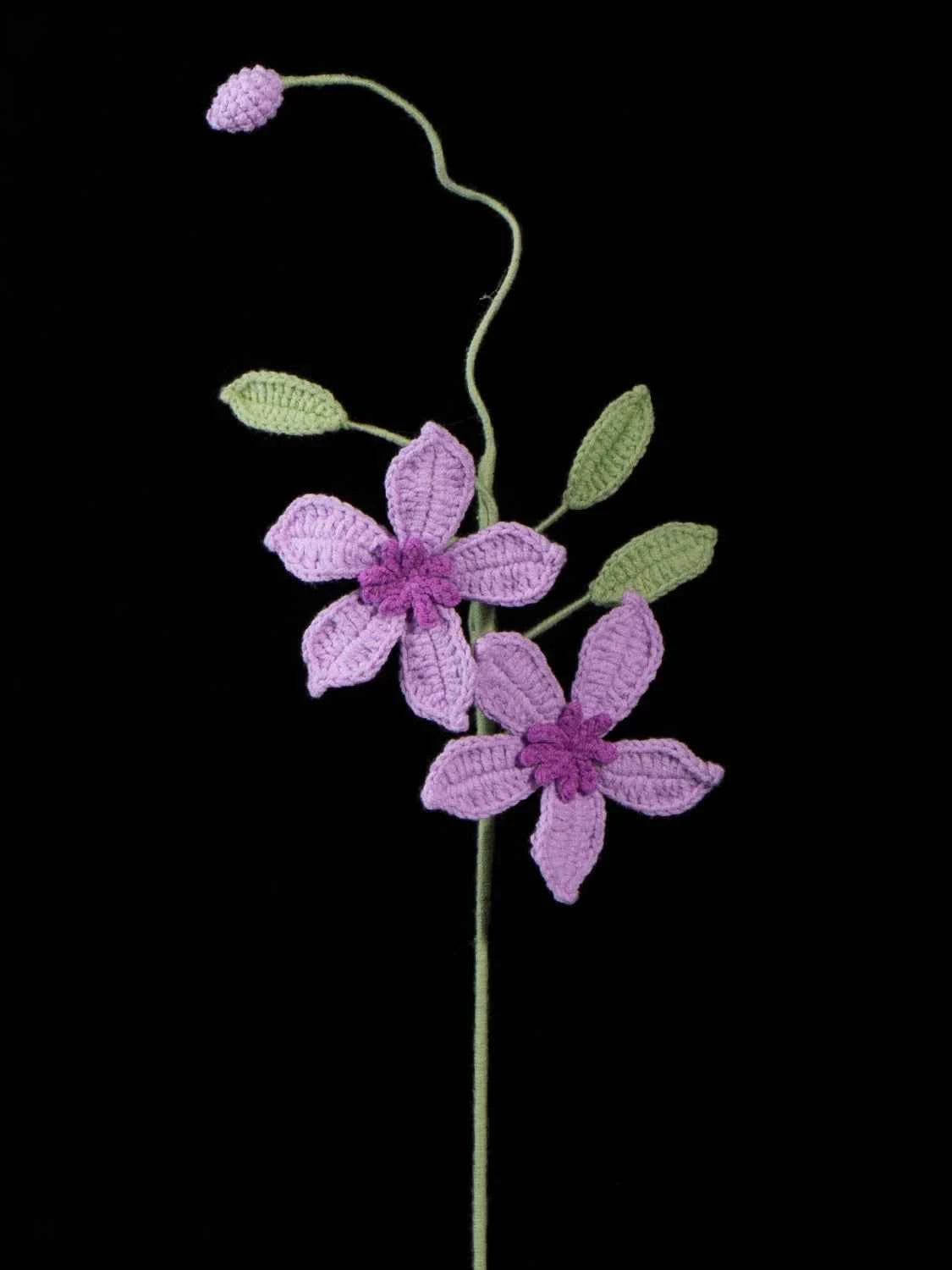 Handmade Crochet Clematis Flower Bouquet