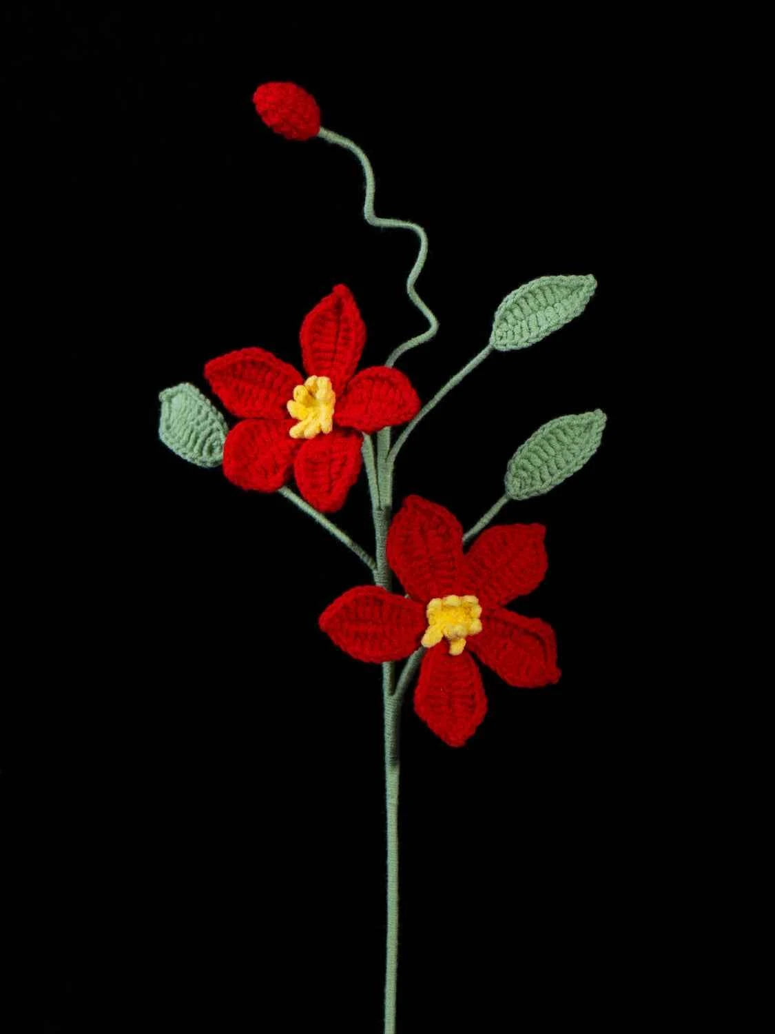 Handmade Crochet Clematis Flower Bouquet