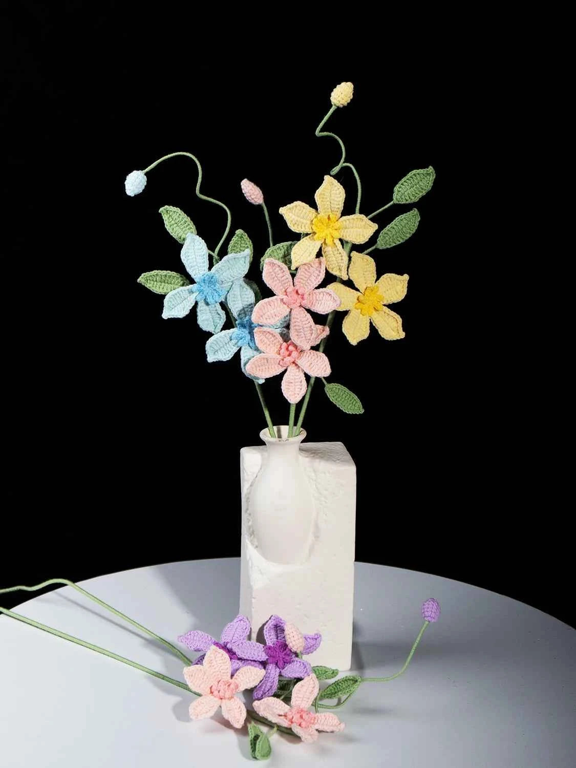 Handmade Crochet Clematis Flower Bouquet