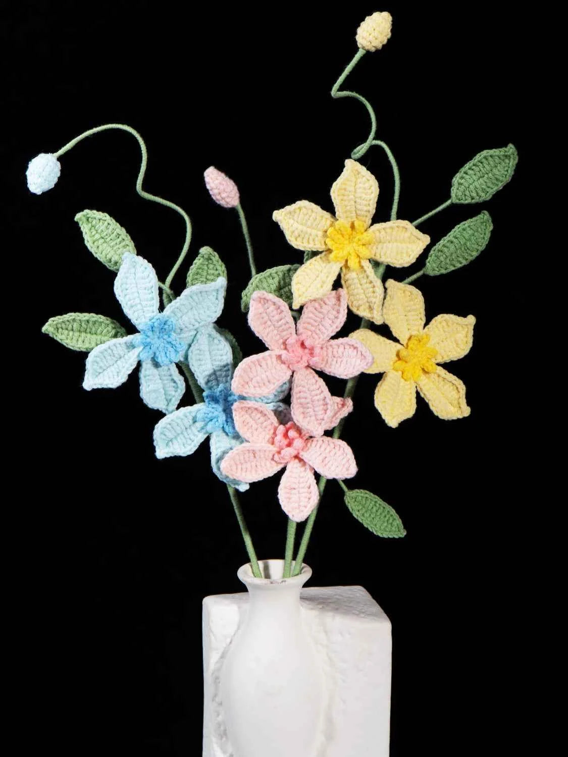 Handmade Crochet Clematis Flower Bouquet