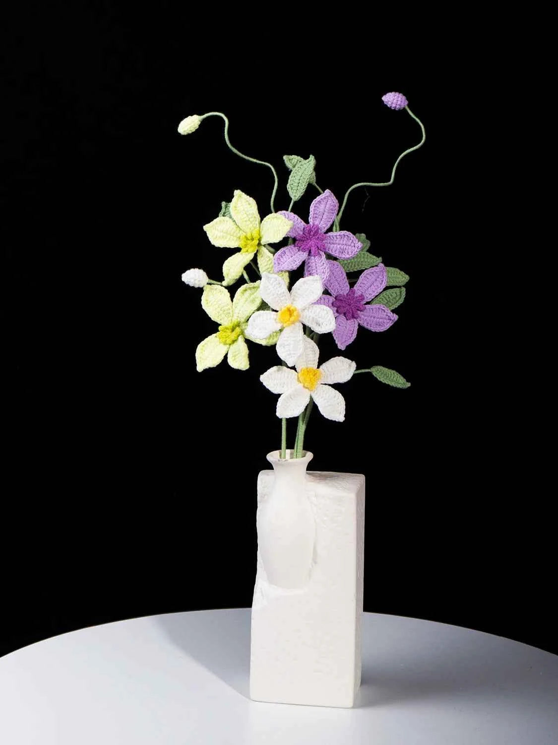 Handmade Crochet Clematis Flower Bouquet