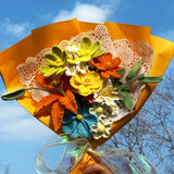 DIY Handmade Crochet Flower Bouquet Kit with Pattern & Yarn